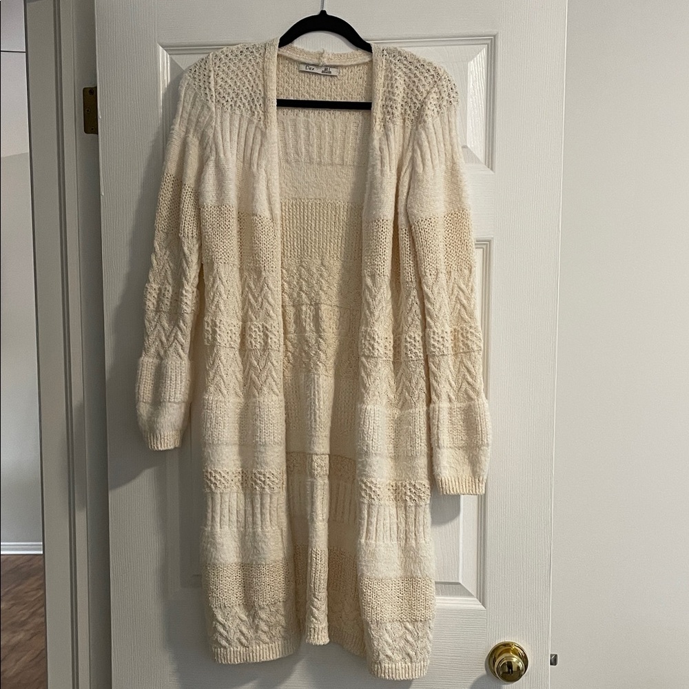 Dex Cream Textured Knit Cardigan